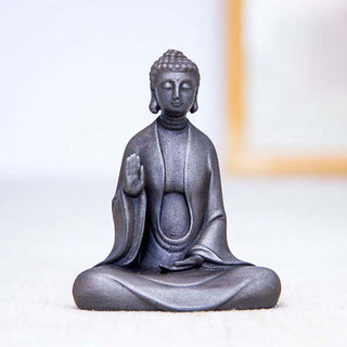 Buddha Gift Handmade Meditation Sakyamuni Buddha Iron Powder Rust Cast Resin Statue Decoration