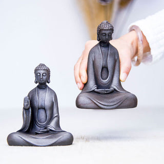 Buddha Gift Handmade Meditation Sakyamuni Buddha Iron Powder Rust Cast Resin Statue Decoration