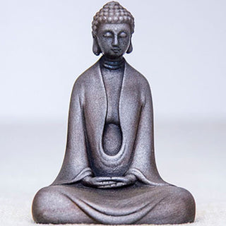 Buddha Gift Handmade Meditation Sakyamuni Buddha Iron Powder Rust Cast Resin Statue Decoration