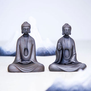 Buddha Gift Handmade Meditation Sakyamuni Buddha Iron Powder Rust Cast Resin Statue Decoration