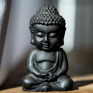 Buddha Gift Handmade Small Sakyamuni Buddha Iron Powder Rust Cast Resin Statue Decoration