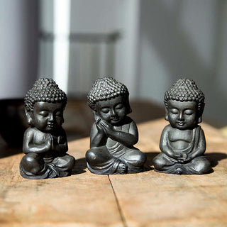 Buddha Gift Handmade Small Sakyamuni Buddha Iron Powder Rust Cast Resin Statue Decoration