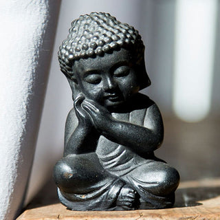 Buddha Gift Handmade Small Sakyamuni Buddha Iron Powder Rust Cast Resin Statue Decoration