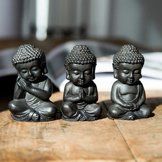 Buddha Gift Handmade Small Sakyamuni Buddha Iron Powder Rust Cast Resin Statue Decoration
