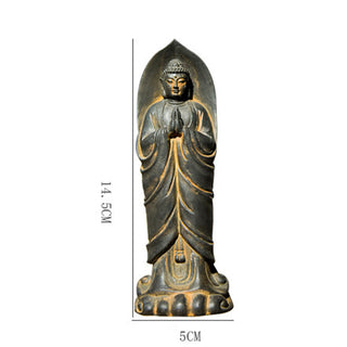 Buddha Gift Handmade Sakyamuni Buddha Namaste Iron Powder Rust Cast Resin Statue Decoration