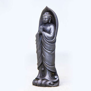 Buddha Gift Handmade Sakyamuni Buddha Namaste Iron Powder Rust Cast Resin Statue Decoration