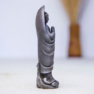 Buddha Gift Handmade Sakyamuni Buddha Namaste Iron Powder Rust Cast Resin Statue Decoration