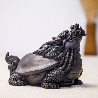 Buddha Gift Handmade Dragon Turtle Iron Powder Rust Cast Resin Statue Home Decoration
