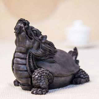 Buddha Gift Handmade Dragon Turtle Iron Powder Rust Cast Resin Statue Home Decoration