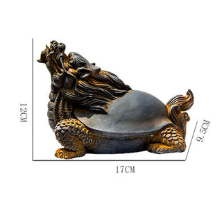 Buddha Gift Handmade Dragon Turtle Iron Powder Rust Cast Resin Statue Home Decoration