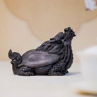 Buddha Gift Handmade Dragon Turtle Iron Powder Rust Cast Resin Statue Home Decoration