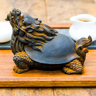 Buddha Gift Handmade Dragon Turtle Iron Powder Rust Cast Resin Statue Home Decoration
