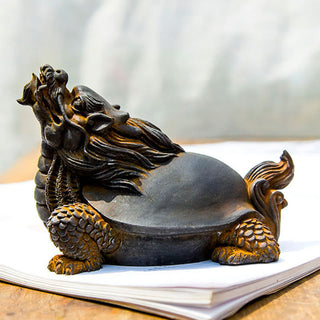 Buddha Gift Handmade Dragon Turtle Iron Powder Rust Cast Resin Statue Home Decoration