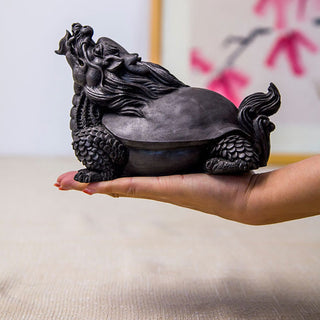 Buddha Gift Handmade Dragon Turtle Iron Powder Rust Cast Resin Statue Home Decoration