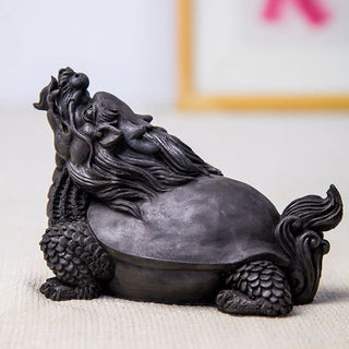 Buddha Gift Handmade Dragon Turtle Iron Powder Rust Cast Resin Statue Home Decoration