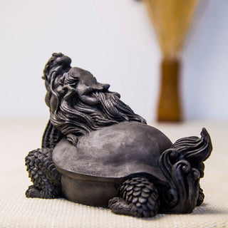 Buddha Gift Handmade Dragon Turtle Iron Powder Rust Cast Resin Statue Home Decoration