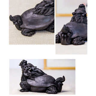 Buddha Gift Handmade Dragon Turtle Iron Powder Rust Cast Resin Statue Home Decoration