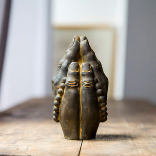 Buddha Gift Handmade Buddha Hand Namaste Iron Powder Rust Cast Resin Statue Decoration