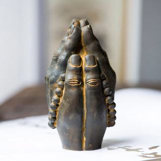 Buddha Gift Handmade Buddha Hand Namaste Iron Powder Rust Cast Resin Statue Decoration