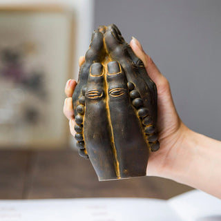 Buddha Gift Handmade Buddha Hand Namaste Iron Powder Rust Cast Resin Statue Decoration