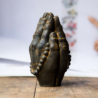 Buddha Gift Handmade Buddha Hand Namaste Iron Powder Rust Cast Resin Statue Decoration
