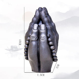 Buddha Gift Handmade Buddha Hand Namaste Iron Powder Rust Cast Resin Statue Decoration