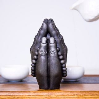 Buddha Gift Handmade Buddha Hand Namaste Iron Powder Rust Cast Resin Statue Decoration