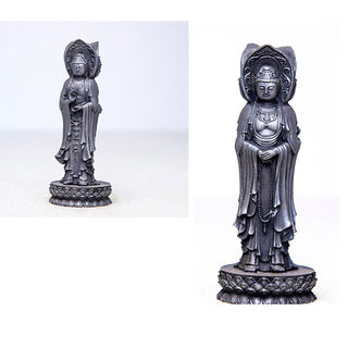 Buddha Gift Three-sided Kwan Yin Avalokitesvara Iron Powder Rust Cast Resin Statue Wealth Desk Decoration