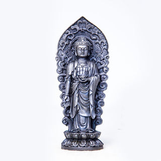 Buddha Gift Handmade Amitabha Guanyin Avalokitesvara Mahasthamaprapta Iron Powder Rust Cast Resin Statue Decoration