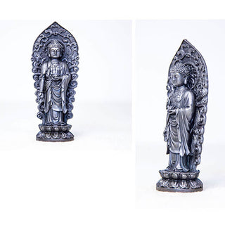 Buddha Gift Handmade Amitabha Guanyin Avalokitesvara Mahasthamaprapta Iron Powder Rust Cast Resin Statue Decoration