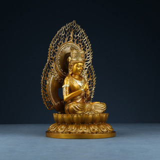 Buddha Gift Tathagata Buddha Figurine Serenity Copper Statue Home Offering Decoration