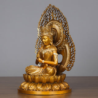 Buddha Gift Tathagata Buddha Figurine Serenity Copper Statue Home Offering Decoration