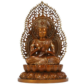 Buddha Gift Tathagata Buddha Figurine Serenity Copper Statue Home Offering Decoration
