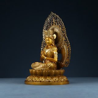 Buddha Gift Tathagata Buddha Figurine Serenity Copper Statue Home Offering Decoration