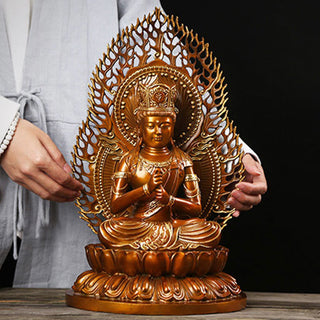 Buddha Gift Tathagata Buddha Figurine Serenity Copper Statue Home Offering Decoration