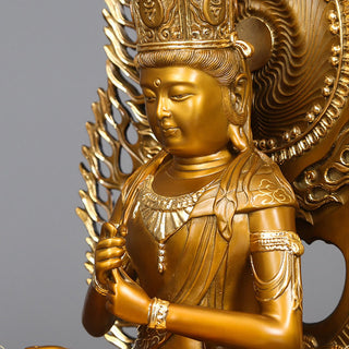 Buddha Gift Tathagata Buddha Figurine Serenity Copper Statue Home Offering Decoration