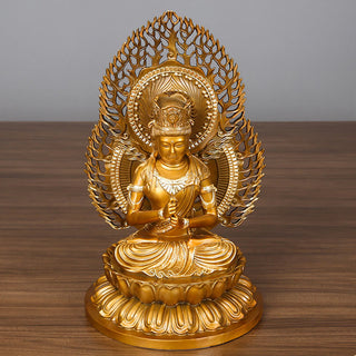 Buddha Gift Tathagata Buddha Figurine Serenity Copper Statue Home Offering Decoration