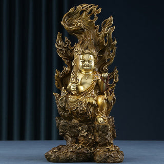 Buddha Gift Acalanatha Buddha Figurine Serenity Copper Statue Home Offering Decoration
