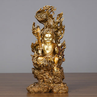 Buddha Gift Acalanatha Buddha Figurine Serenity Copper Statue Home Offering Decoration