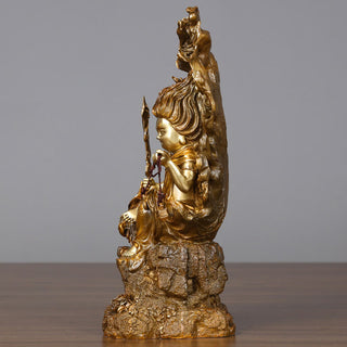 Buddha Gift Acalanatha Buddha Figurine Serenity Copper Statue Home Offering Decoration
