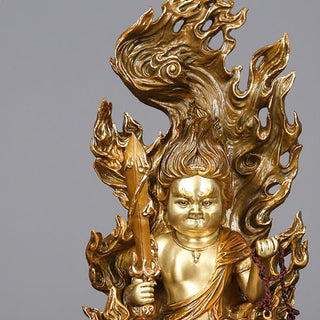 Buddha Gift Acalanatha Buddha Figurine Serenity Copper Statue Home Offering Decoration