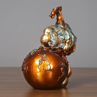 Buddha Gift Golden Gourd Brass Copper Statue Home Desk Decoration