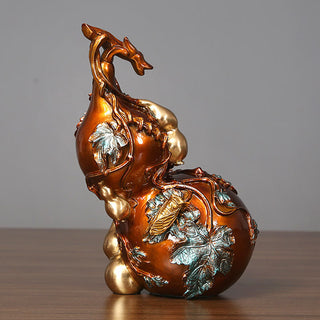 Buddha Gift Golden Gourd Brass Copper Statue Home Desk Decoration