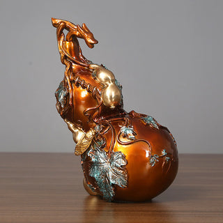 Buddha Gift Golden Gourd Brass Copper Statue Home Desk Decoration