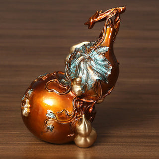 Buddha Gift Golden Gourd Brass Copper Statue Home Desk Decoration