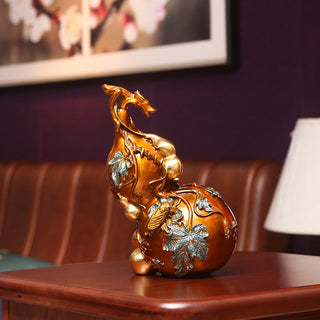 Buddha Gift Golden Gourd Brass Copper Statue Home Desk Decoration