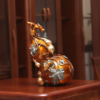 Buddha Gift Golden Gourd Brass Copper Statue Home Desk Decoration