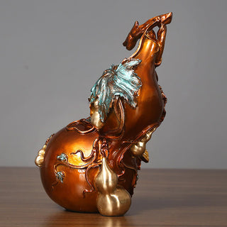 Buddha Gift Golden Gourd Brass Copper Statue Home Desk Decoration