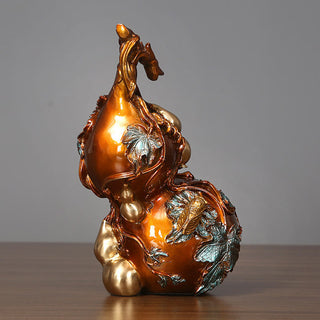 Buddha Gift Golden Gourd Brass Copper Statue Home Desk Decoration