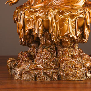 Buddha Gift Kwan Yin Avalokitesvara Success Brass Copper Statue Home Desk Altar Decoration